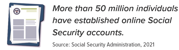 More than 50 million individuals have established online Social Security accounts.