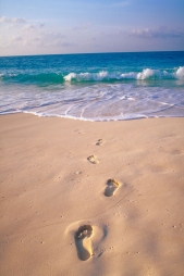 footprints sand