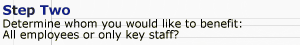 Step 2. Determine whom you would like to benefit: All employees or only key staff?