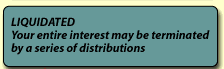 LIQUIDATED Your entire interest may be terminated by a series of distributions